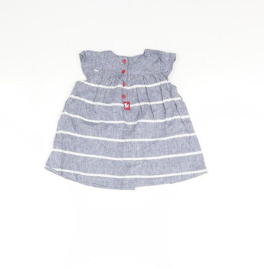 Batela Girls Blue Striped Basic Blouse Size 2 Years