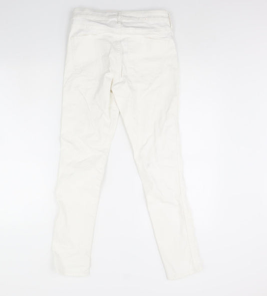 Preworn Womens White Denim Skinny Jeans Size 30 in L29 in