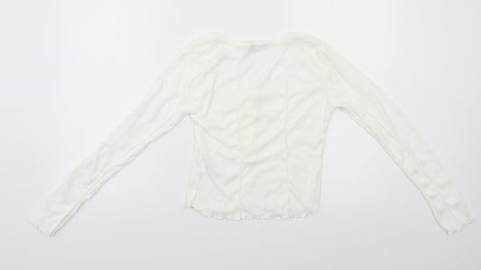 Nasty Gal Womens White Basic Polo Size 10