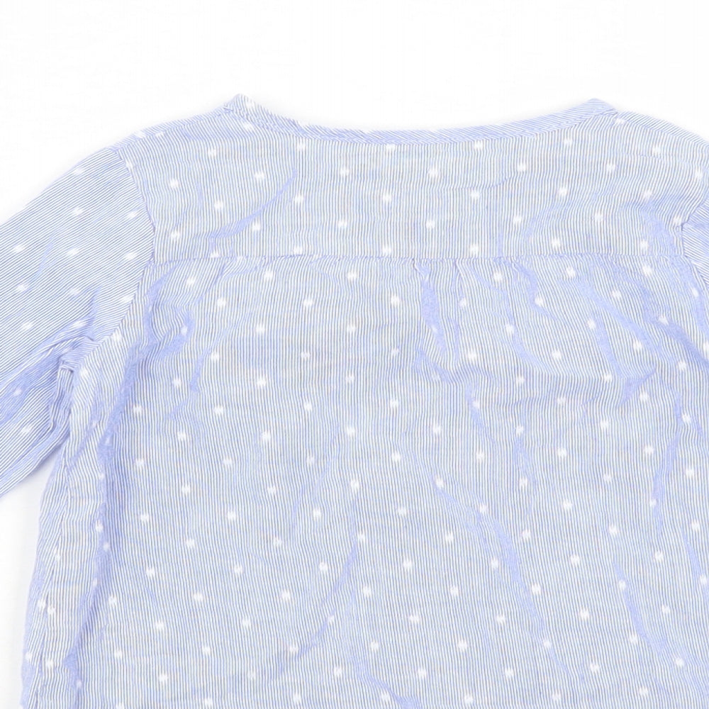 Brand and care label for Pep&Co girls’ blue polka dot basic button-up, size 18-24, months