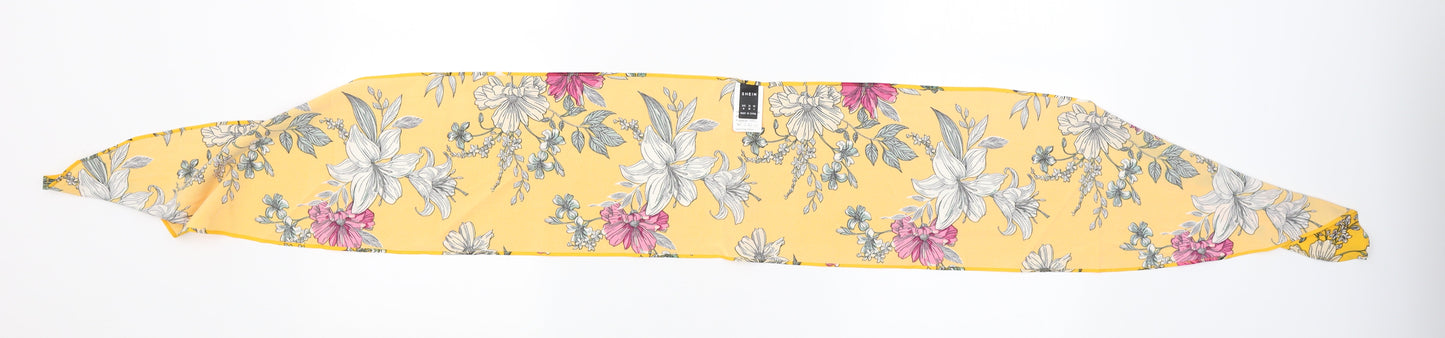 SheIn Womens Yellow Floral Shawl/Wrap