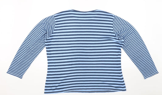Inspire Womens Blue Striped Pullover Jumper Size 18