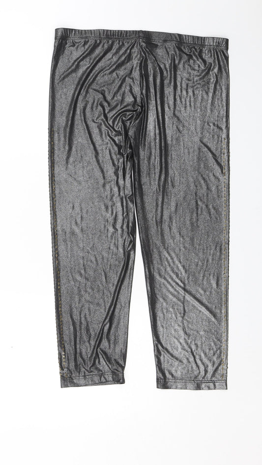 Ringspun Womens Silver Jogger Leggings Size 4 L22 in