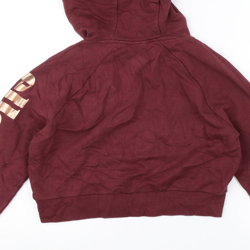 Brand and care label for Ellesse women’s red pullover hoodie, size UK 6