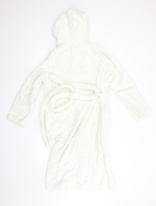 m&s Girls White Fleece Gown Size 11-12 Years