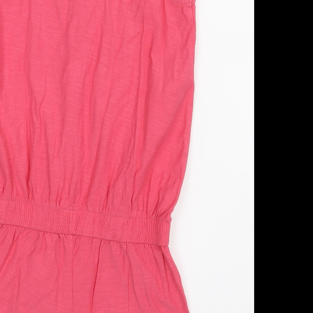 Brand and care label for I Love Girlswear girls’ pink jumpsuit one-piece, size 12, years