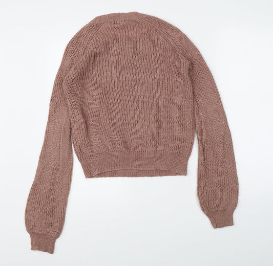 FOREVER 21 Womens Pink Knit Pullover Jumper Size M
