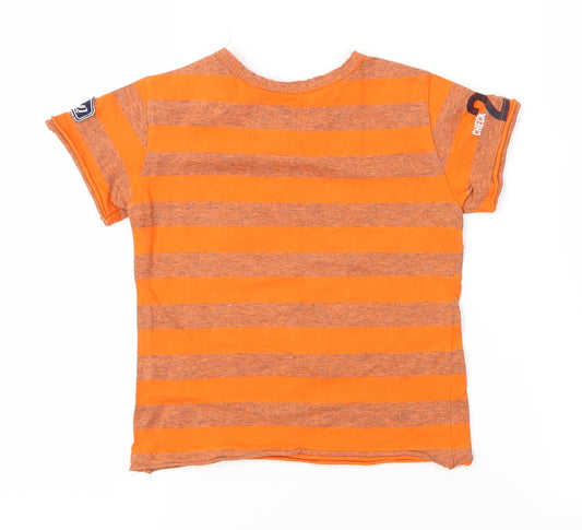 Gang Boys Orange Striped Basic T-Shirt Size 12-18 Months