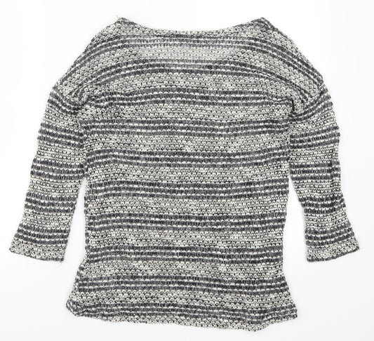 Dorothy Perkins Womens Grey Striped Pullover Jumper Size 16