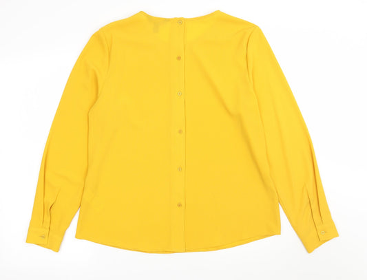 New Look Womens Yellow Jersey Basic Blouse Size 14