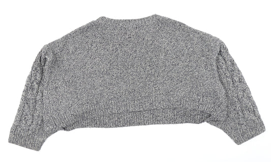 Topshop Womens Blue Knit Pullover Jumper Size M - Cropped