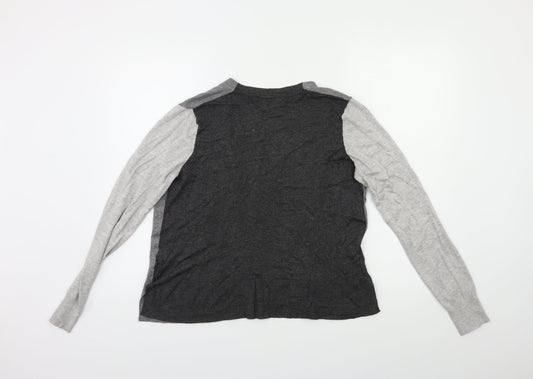Marks and Spencer Womens Grey Knit Cardigan Jumper Size 12