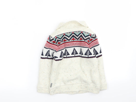 nutmeh Boys Multicoloured Geometric Cardigan Jumper Size 2 Years