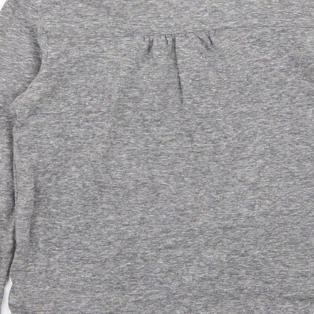Brand and care label for Next girls’ grey basic t-shirt, size 6, years