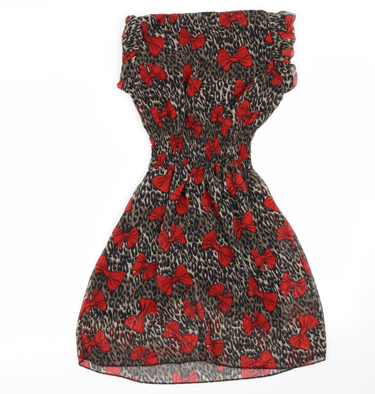 amour Womens Multicoloured Animal Print Fit & Flare Size 8