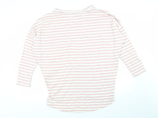 must of lovers Womens Multicoloured Striped Basic T-Shirt Size L