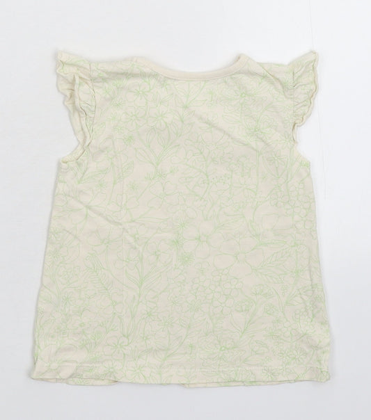 George Girls Yellow Floral Basic T-Shirt Size 12-18 Months