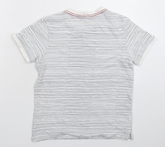 George Boys White Striped Basic T-Shirt Size 10-11 Years