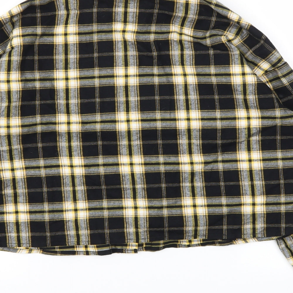 Brand and care label for New Look girls’ multicoloured check basic t-shirt, size 14, years