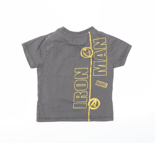 Avenger Boys Grey Geometric Basic T-Shirt Size 5 Years
