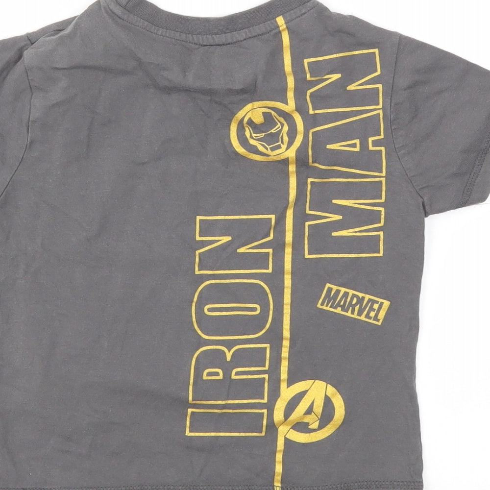Avenger Boys Grey Geometric Basic T-Shirt Size 5 Years