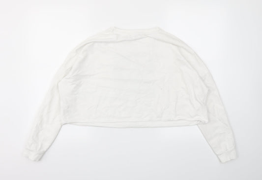 New Look Girls White Pullover Hoodie Size 14-15 Years