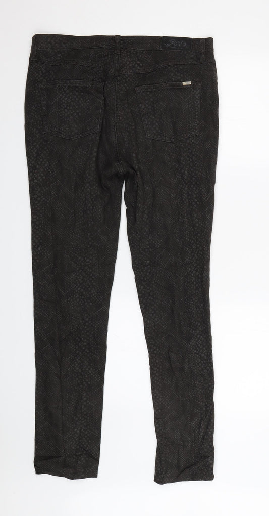 DPM Womens Black Animal Print Denim Skinny Jeans Size 32 L29 in - Snake Print