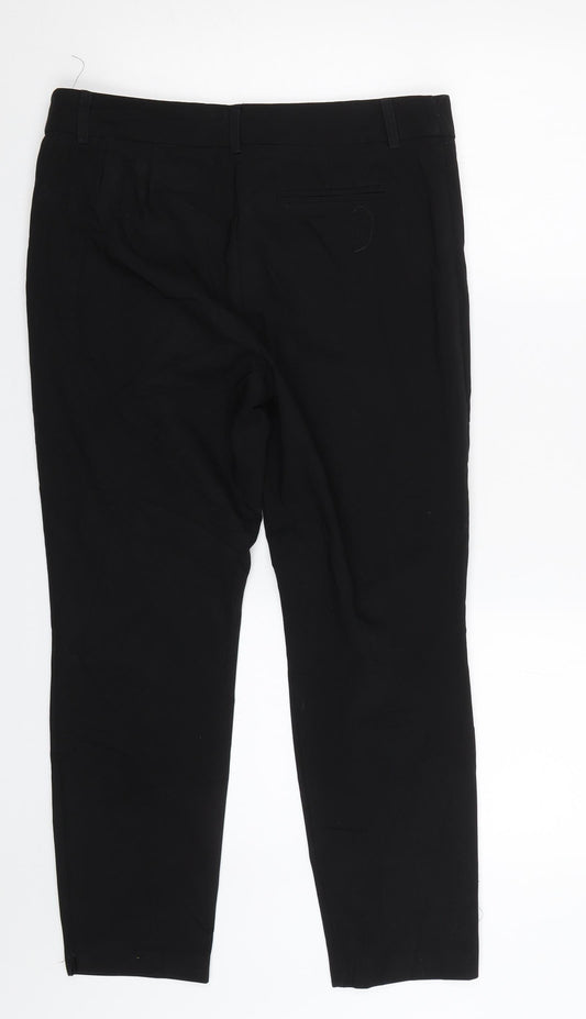 Papaya Womens Black Trousers Size 12 L25 in