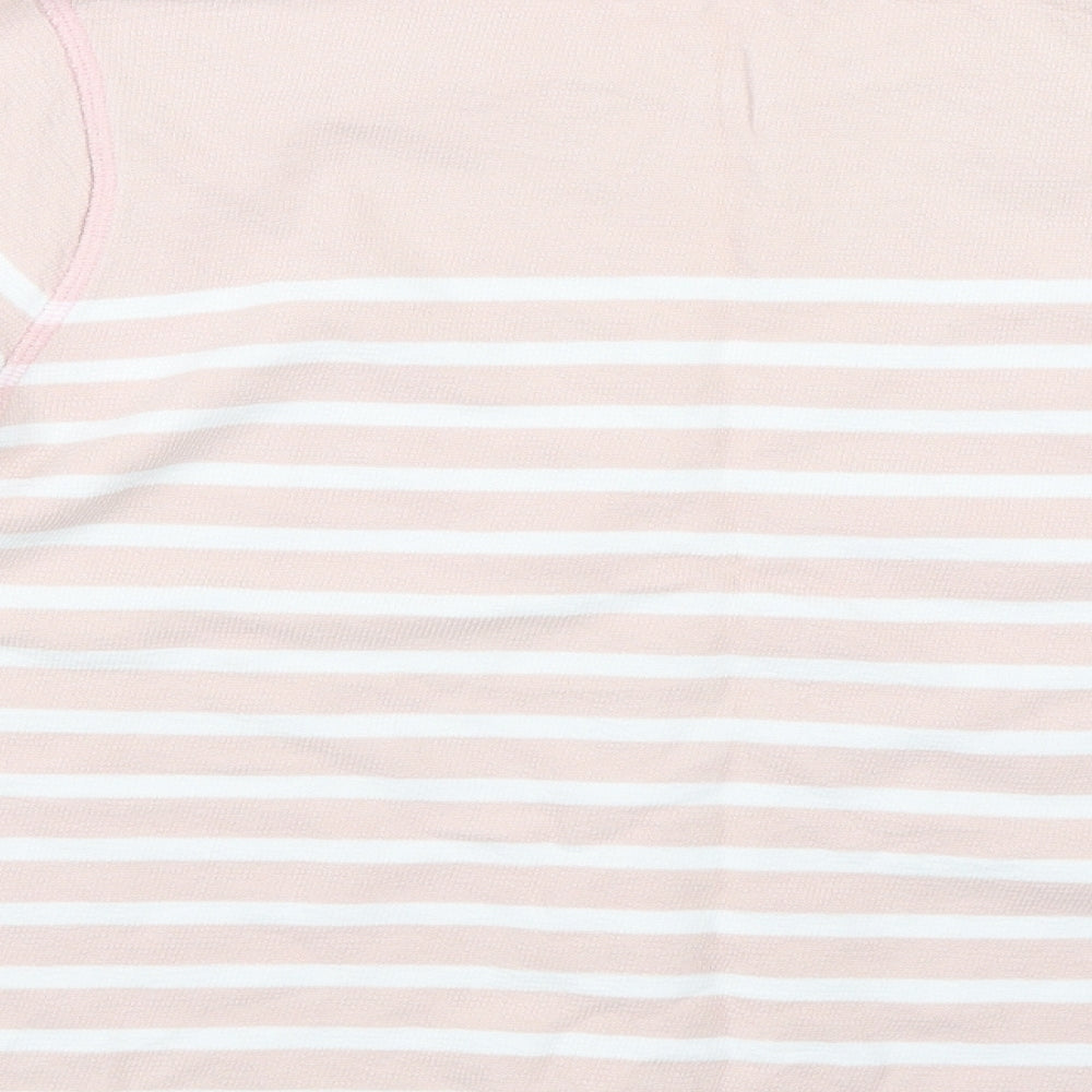 M&S Womens Pink Striped Pullover Jumper Size 16