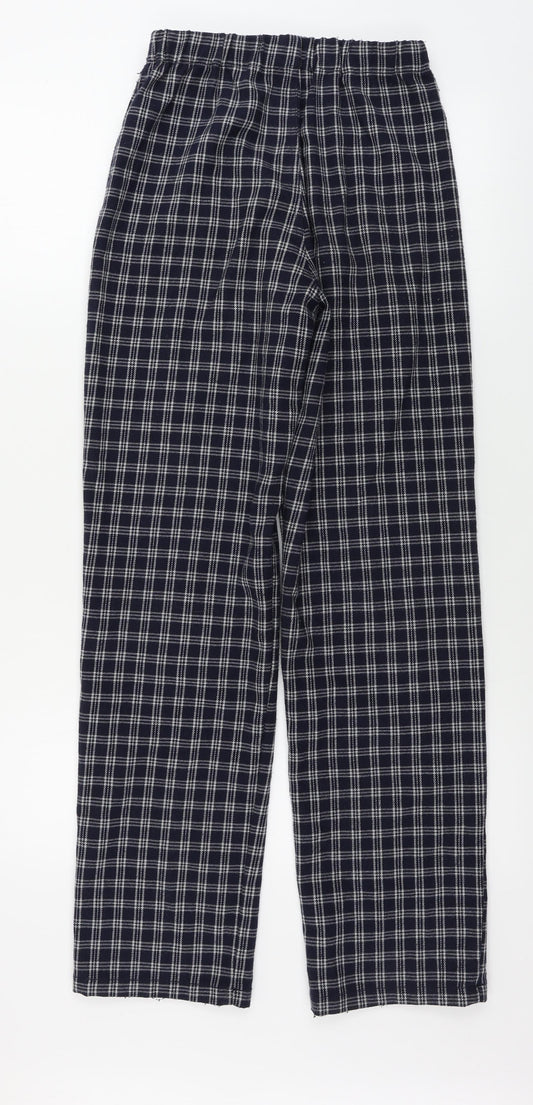 brady melville Womens Blue Check Trousers Size 24 in L28 in