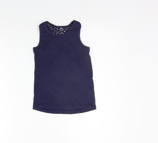 George Girls Blue Basic Tank Size 7-8 Years