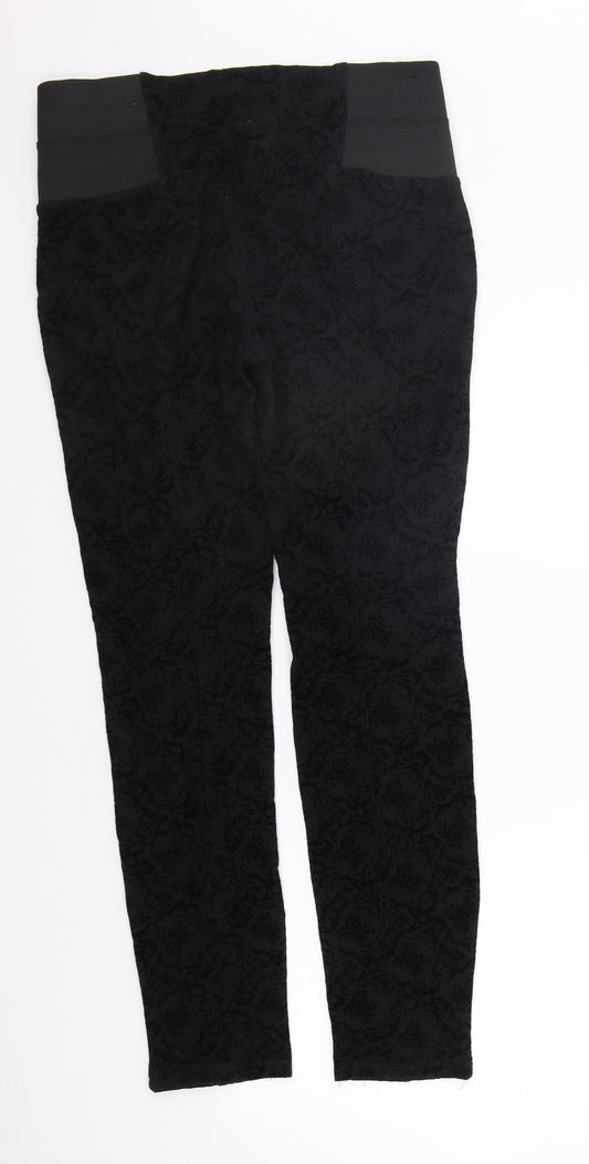 one tone Womens Black Jegging Trousers Size M L28 in - Elastic Waist Band
