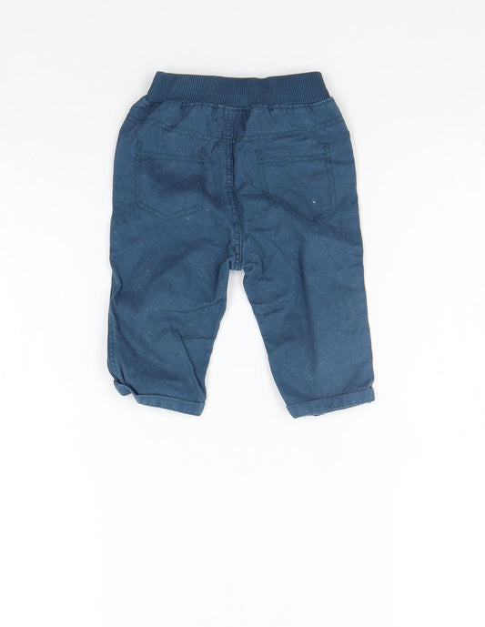 George Boys Blue Cargo Trousers Size 3-6 Months