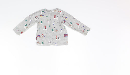 George Girls Grey Geometric Basic T-Shirt Size 9-12 Months