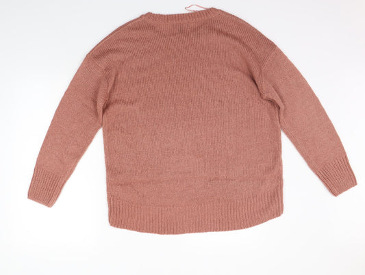 New Look Womens Pink Pullover Jumper Size L