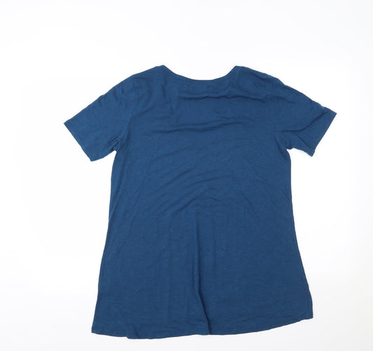 JustFab Womens Blue Basic Polo Size S