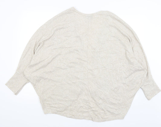 New Look Womens Beige Wrap Jumper Size L