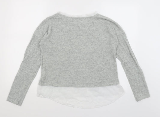 TISSAIA Womens Grey Pullover Jumper Size 16
