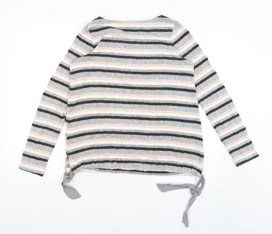 NEXT Womens Grey Striped Pullover Jumper Size 10