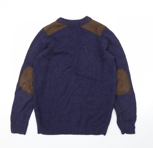 EWM Womens Blue Pullover Jumper Size S