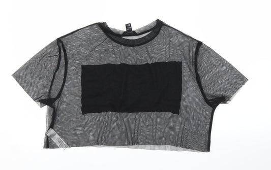 New Look Girls Black Cropped T-Shirt Size 10-11 Years