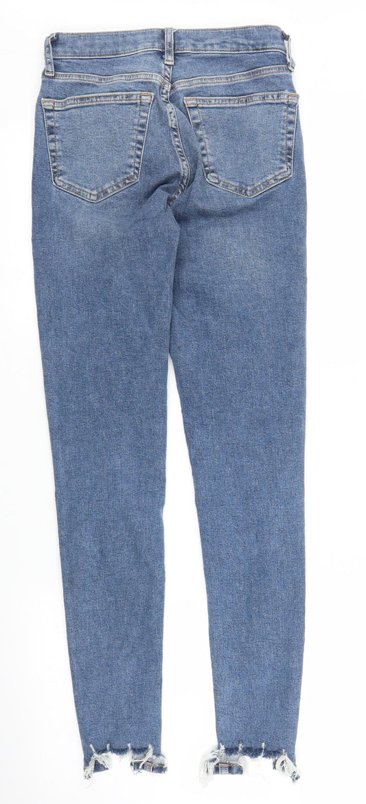 Topshop Womens Blue Denim Skinny Jeans Size 24 in L28 in