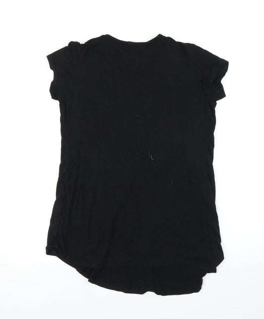 Boohoo Womens Black Basic Blouse Size 8