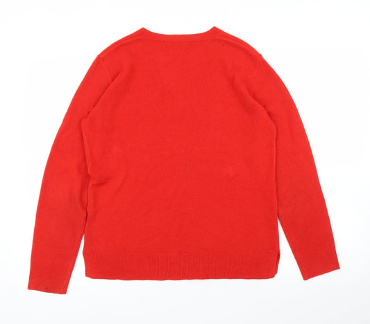 M&S Womens Red Pullover Jumper Size 12