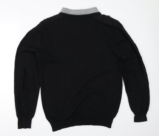 Peacocks Mens Black Pullover Jumper Size XL