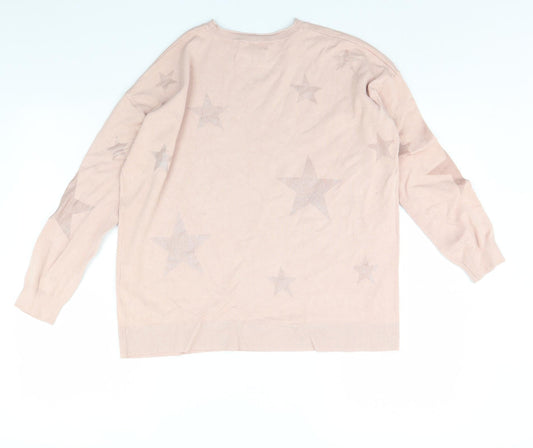 Red Herring Womens Pink Pullover Jumper Size 8 - Star