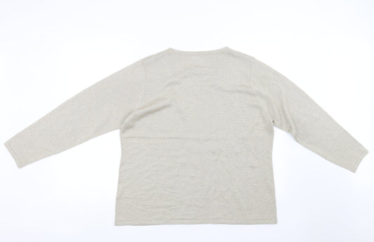 BM Womens Beige Pullover Sweatshirt Size L