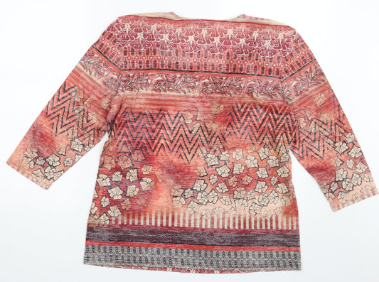 Gerry Weber Womens Orange Floral Basic T-Shirt Size M