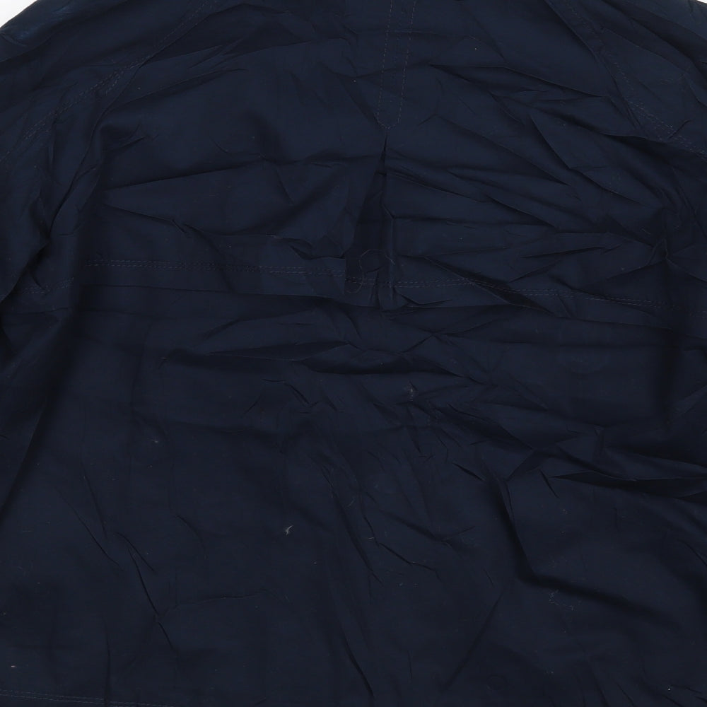Brand and care label for Papaya women’s blue jacket coat, size UK 14