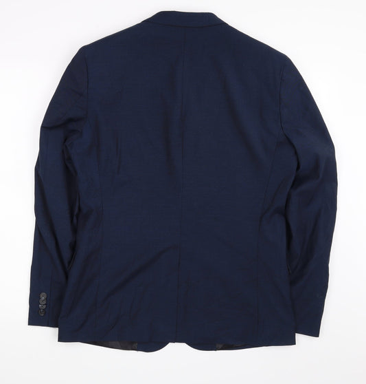 H&M Mens Blue Jacket Suit Jacket Size 42
